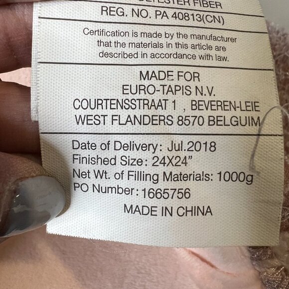 Blush Pink Shag Accent Pillow Covers 2pc Set 24"x24" Zipper Heavy Weight Fabric - Picture 5 of 5